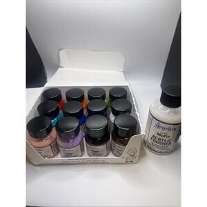 Angelus Acrylic Leather Paint Sneaker LOT (12 Colors / 1 oz) New + used white
